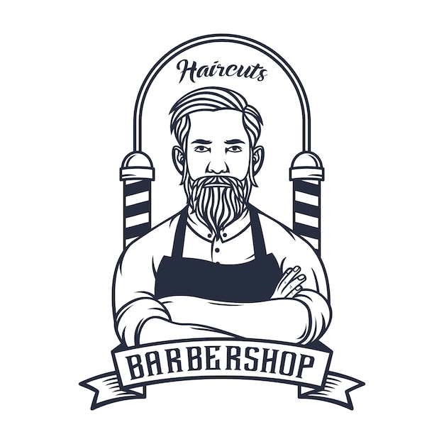 Download Free Barbershop Logo Illustration Premium Vector Use our free logo maker to create a logo and build your brand. Put your logo on business cards, promotional products, or your website for brand visibility.