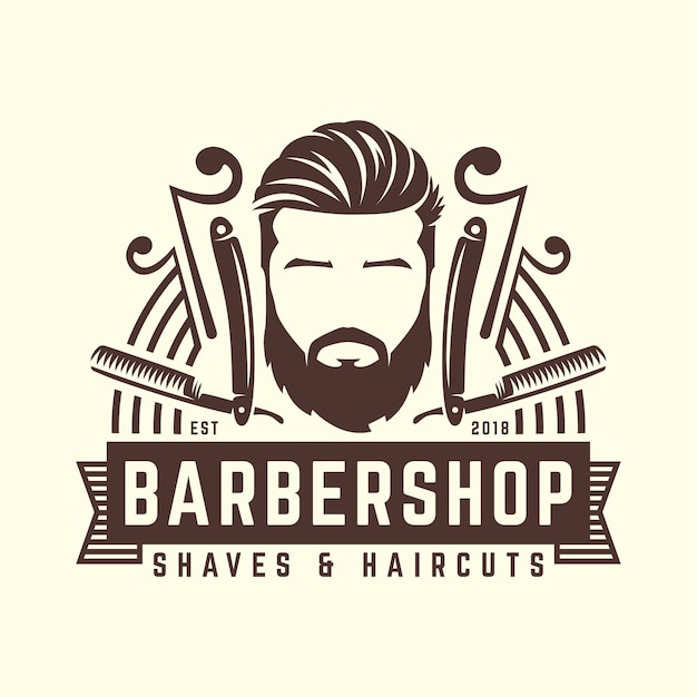 Premium Vector | Barbershop Logo Template