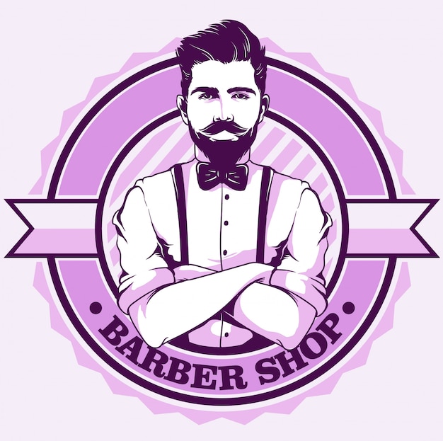 Download Free Barbershop Logo With Gentleman Premium Vector Use our free logo maker to create a logo and build your brand. Put your logo on business cards, promotional products, or your website for brand visibility.