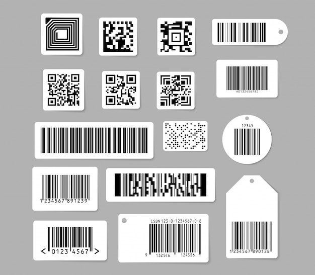 Barcode And Qr Code S Set Free Vector