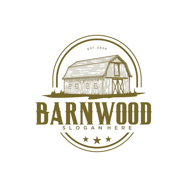 Premium Vector | Barnwood vintage logo design template