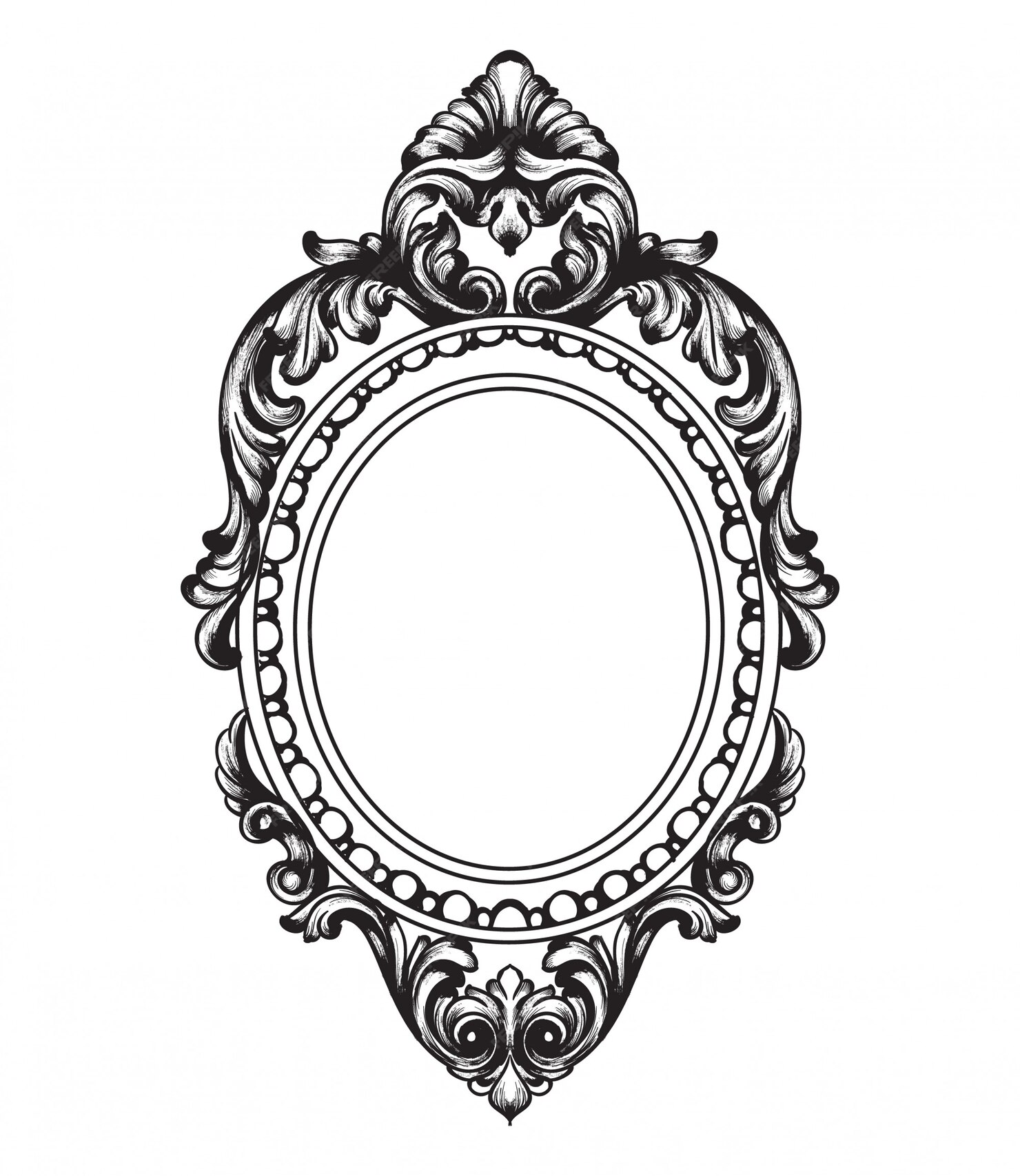 Premium Vector | Baroque mirror frame