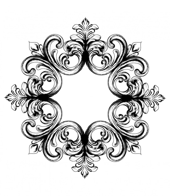 Baroque vector vintage ornament | Premium Vector