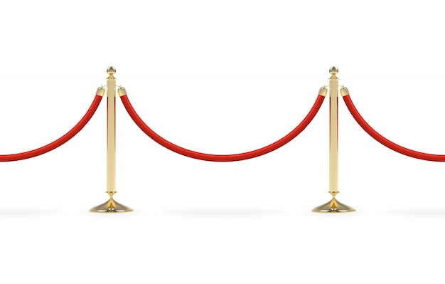 Premium Vector | Barriers with red rope