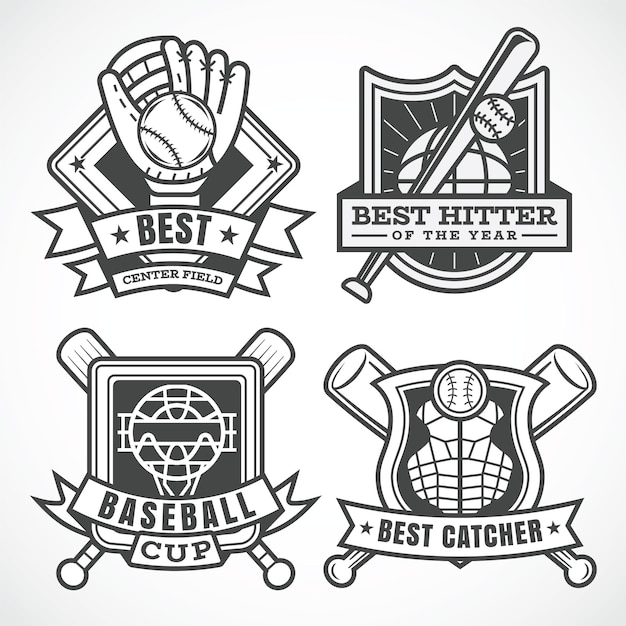 Premium Vector | Baseball badges