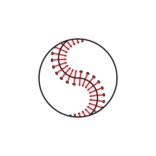 Premium Vector | Baseball ball flat line illustration on a white background