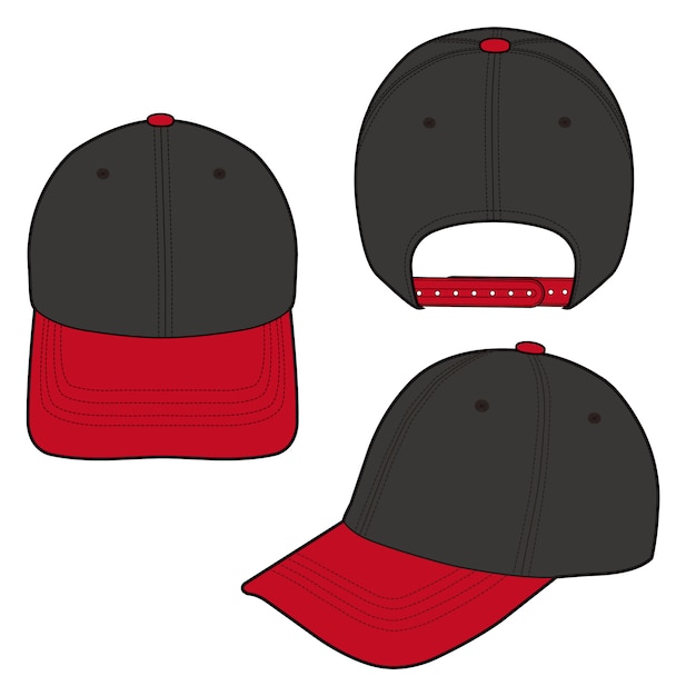 Download Baseball cap fashion flat vector illustration mockup ...