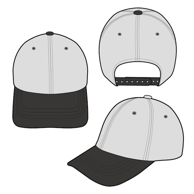 Baseball cap fashion flat vector illustration mockup design | Premium ...