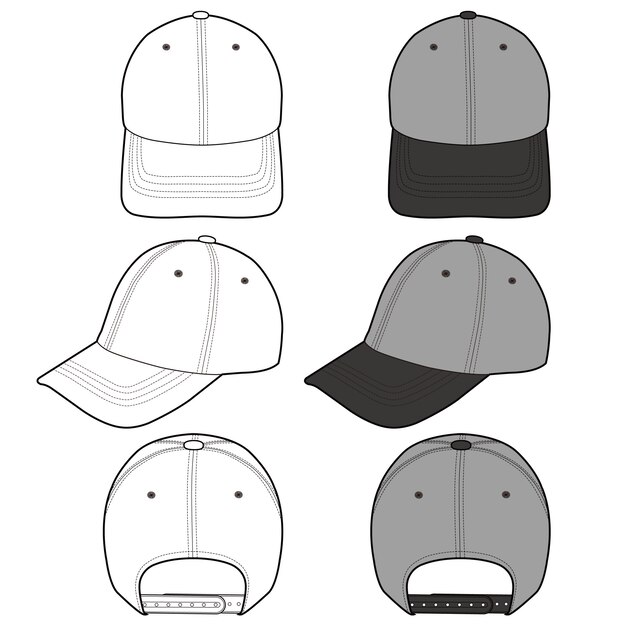 Download Baseball cap fashion flat vector illustration mockup ...