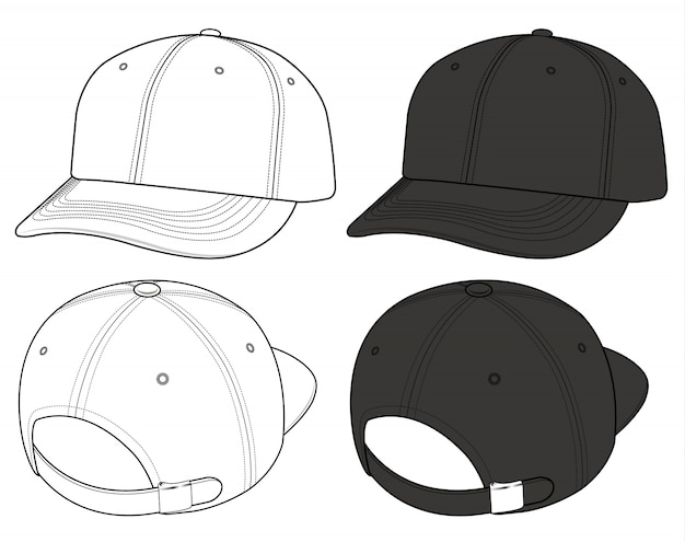 Download Premium Vector | Baseball cap set fashion flat technical ...