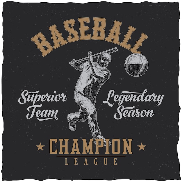 Free Vector | Baseball champion league poster