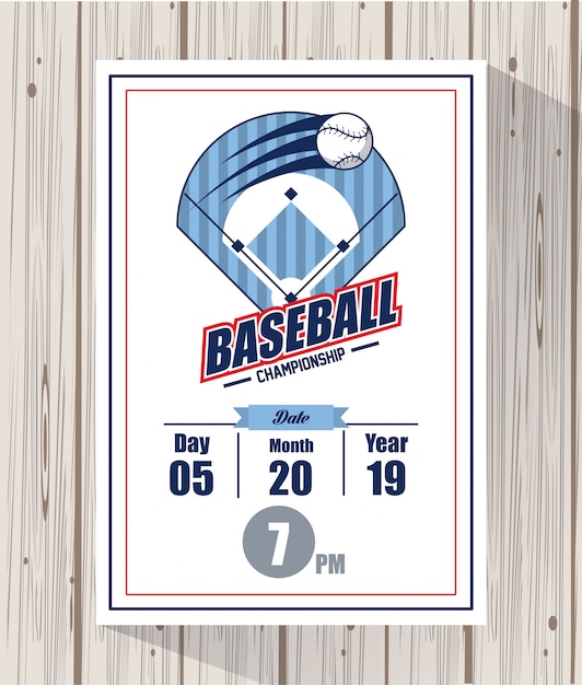 Baseball championship card | Premium Vector