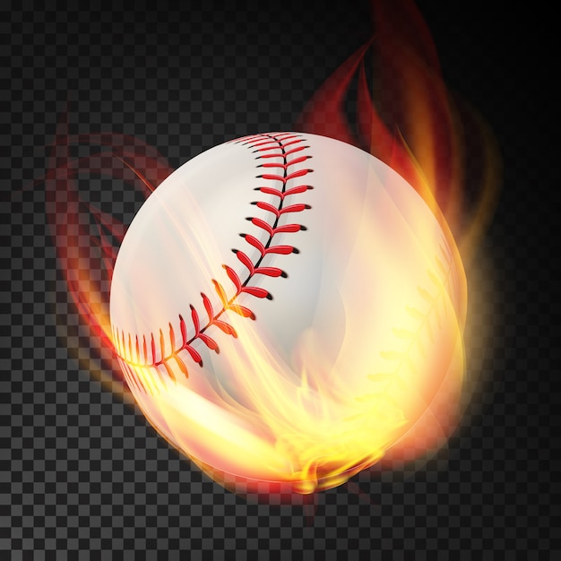 Baseball on fire Vector Premium Download