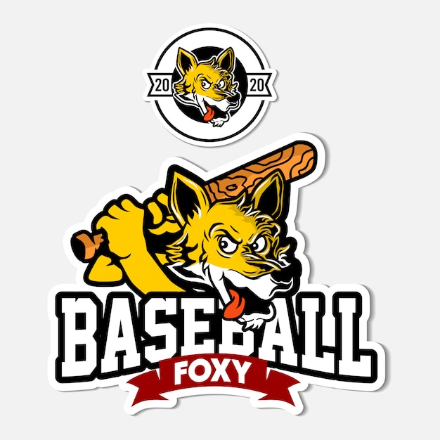 Baseball Foxy Mascot Illustration Premium Vector