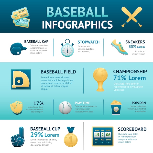 Baseball Infographics Set