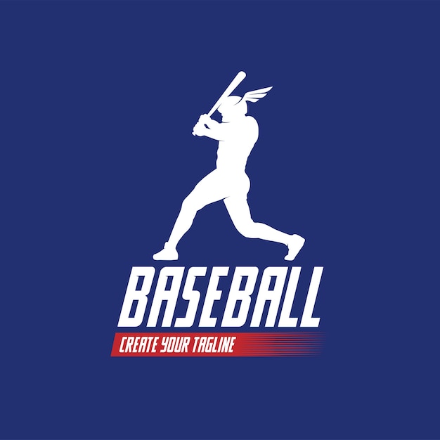 Premium Vector | Baseball player action hitting the ball baseball logo ...