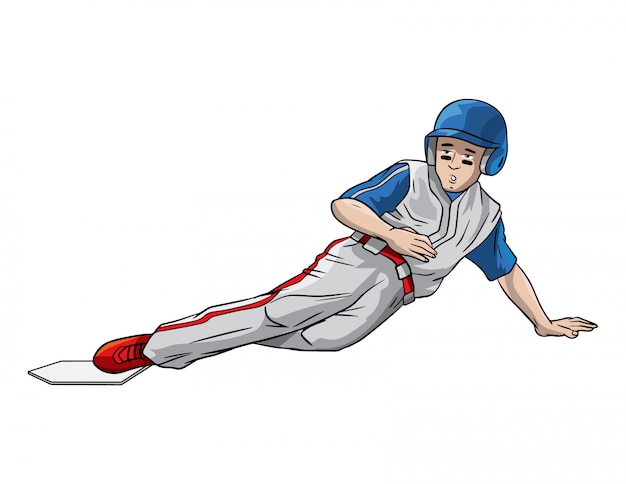 Download Baseball player on base | Premium Vector