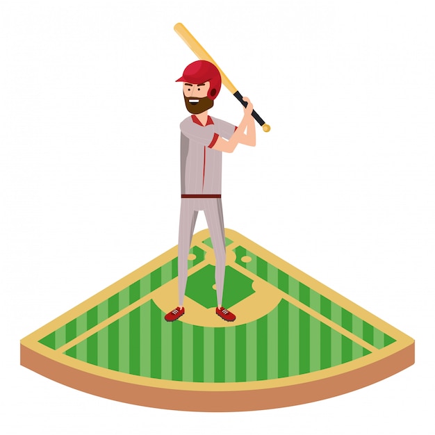 Baseball player cartoon | Premium Vector