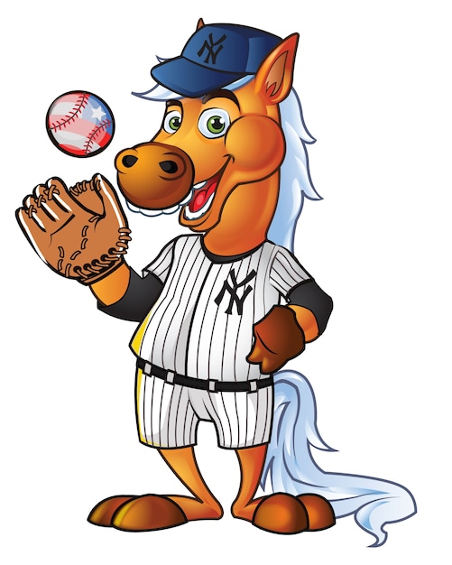 Premium Vector | Baseball pony cartoon mascot