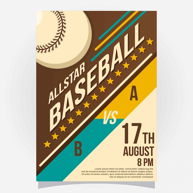 Premium Vector Baseball poster template