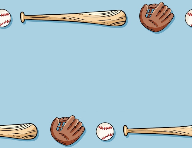Baseball seamless pattern. Premium Vector