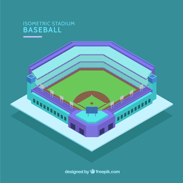 Baseball stadium in isometric style