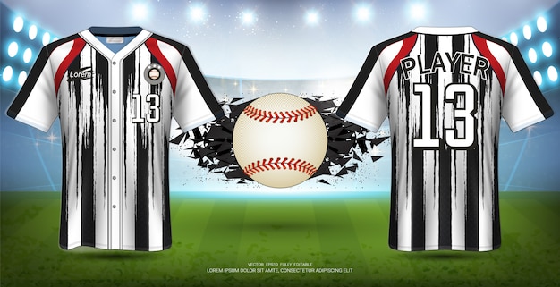 Download Baseball uniforms & jerseys sport mockup template. Vector ...