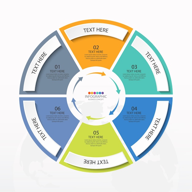 Premium Vector | Basic circle infographic template with 6 steps ...