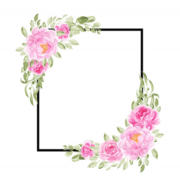 Premium Vector | Basic pink peony flowers multipurpose frames