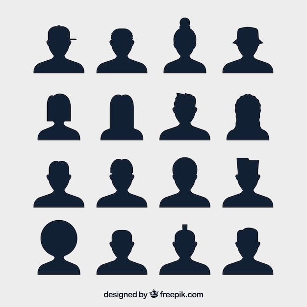 Download Free Vector | Basic variety of silhouette avatars