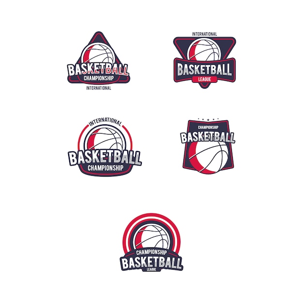 Premium Vector | Basket ball logo set