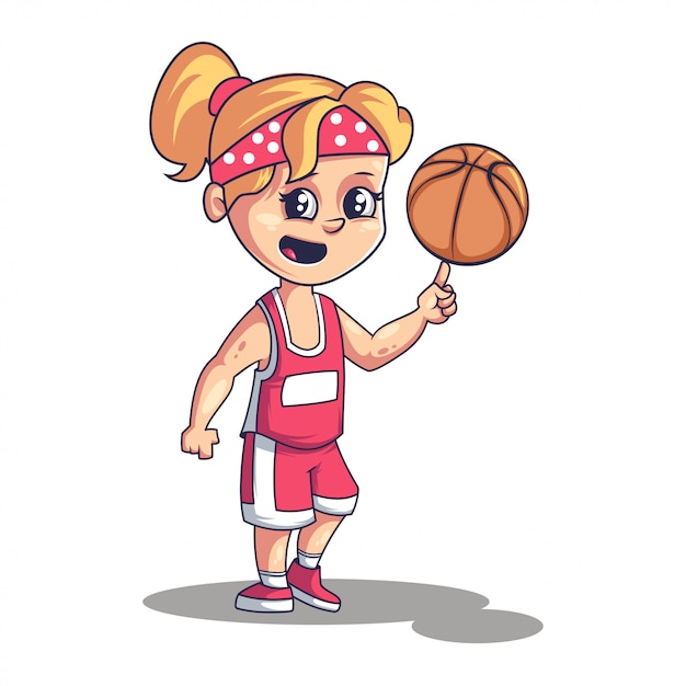 バスケットボール選手かわいい女の子 プレミアムベクター