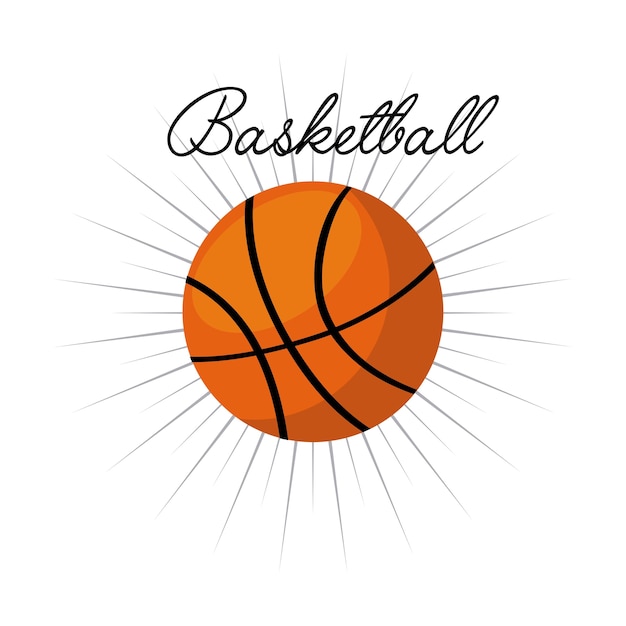 バスケットボールボールアイコンは 白い背景 カラフルなデザイン ベクトルイラスト プレミアムベクター