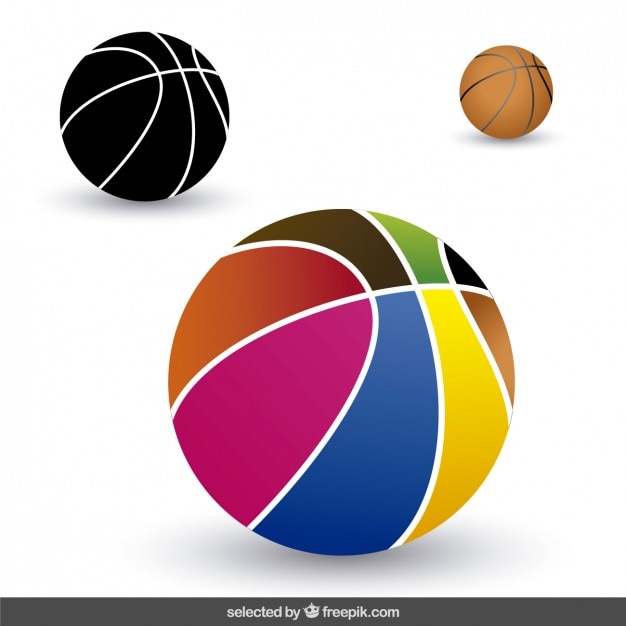 Basketball balls in different colours