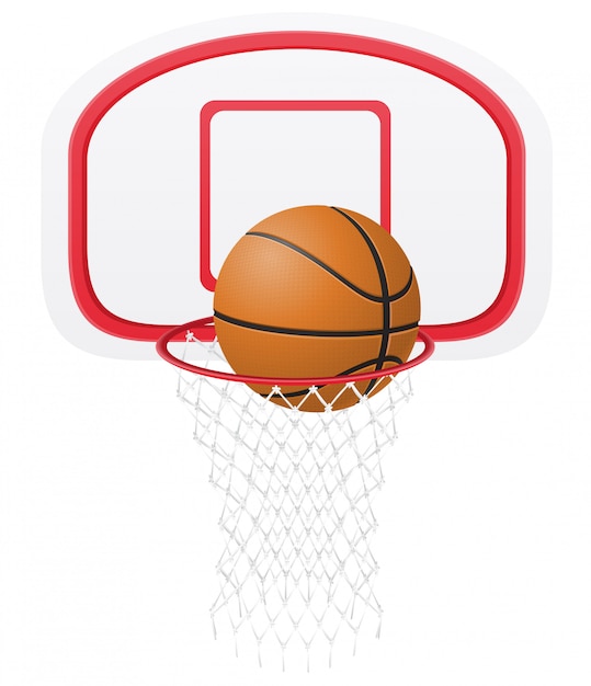 Premium Vector | Basketball basket and ball