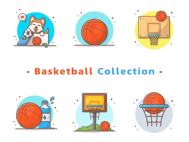 Basketball collection Premium Vector
