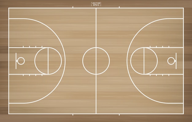 Premium Vector | Basketball court for background.