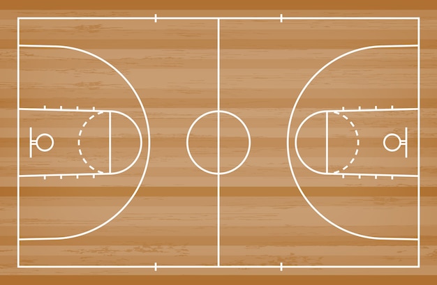 Premium Vector | Basketball court floor with line pattern on wood ...