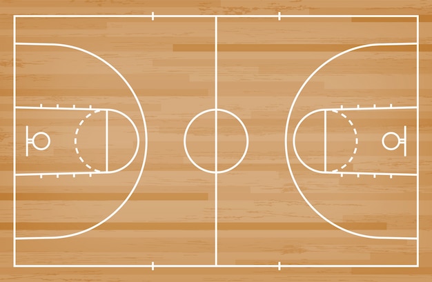 Premium Vector | Basketball court floor with line pattern on wood ...