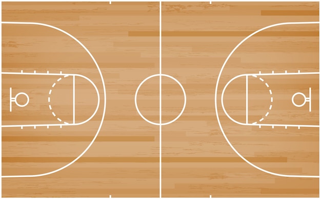 Premium Vector | Basketball court floor with line pattern on wood ...