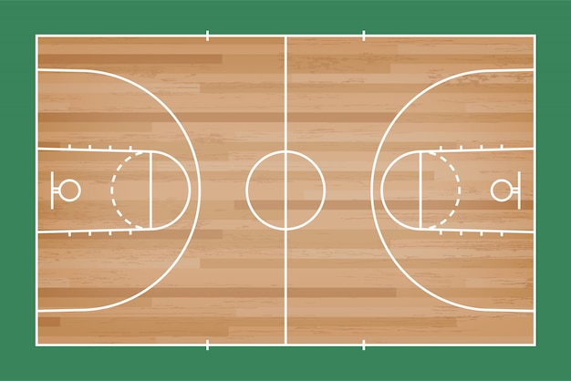 Basketball court floor with line on wood pattern background. | Premium ...