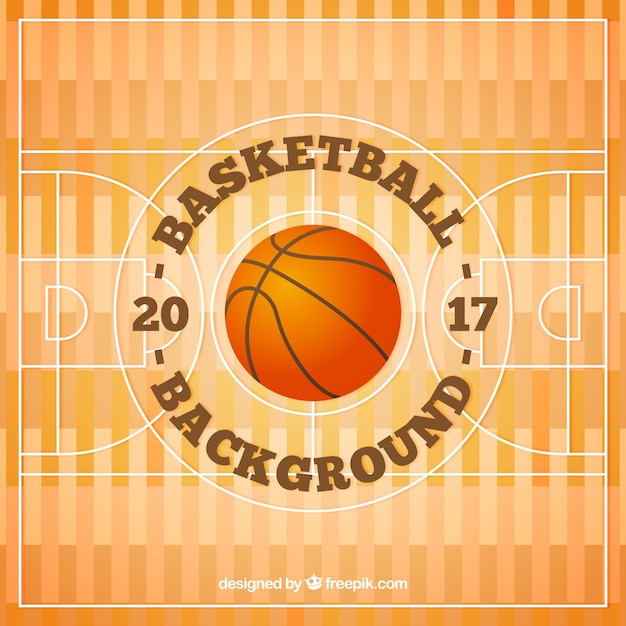 Basketball court with ball background