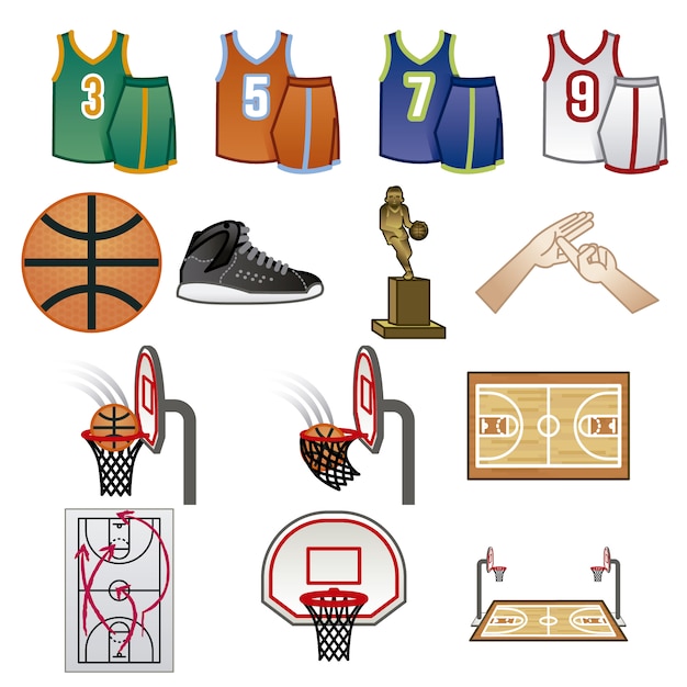 Basketball elements collection