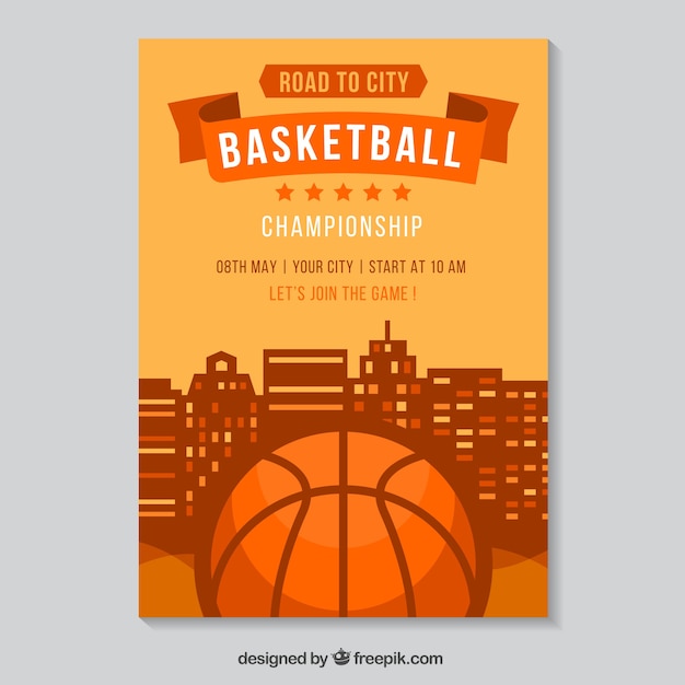 Basketball flyer in flat design | Free Vector