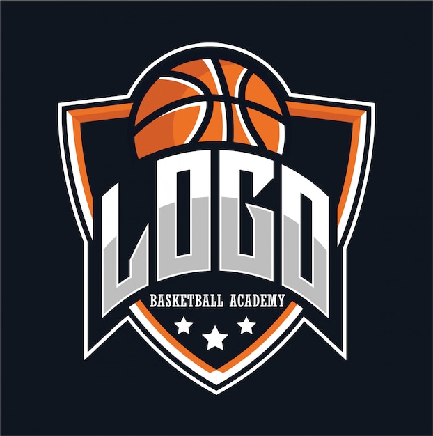 Basketball logo academy | Premium Vector