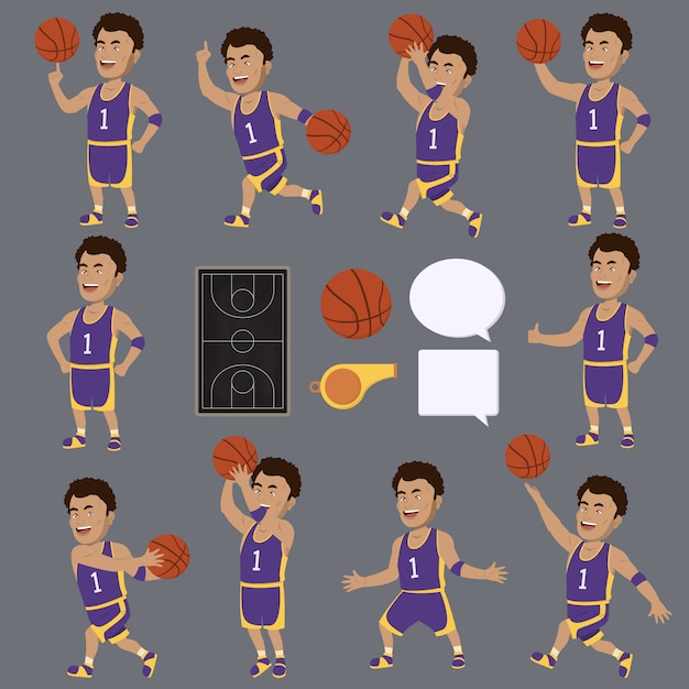 Basketball player characters collecti