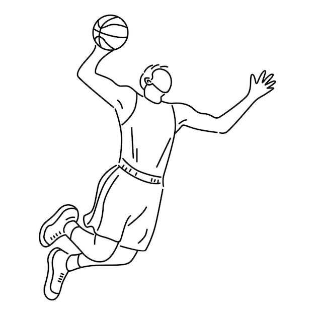Premium Vector | Basketball player dunking