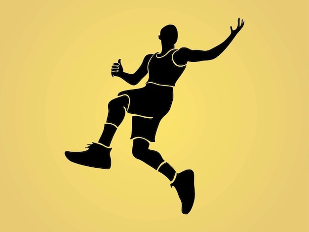 Basketball player jumping silhouette