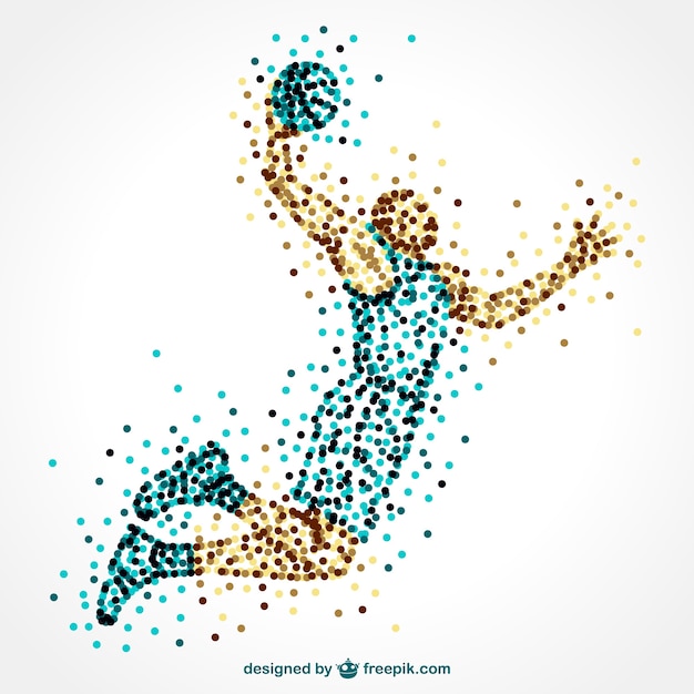 Basketball player made of dots