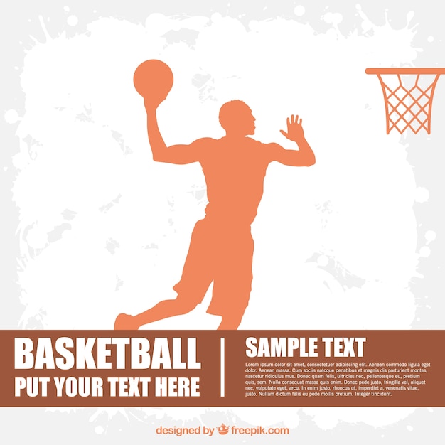 Basketball player silhouette and ball Vector | Free Download